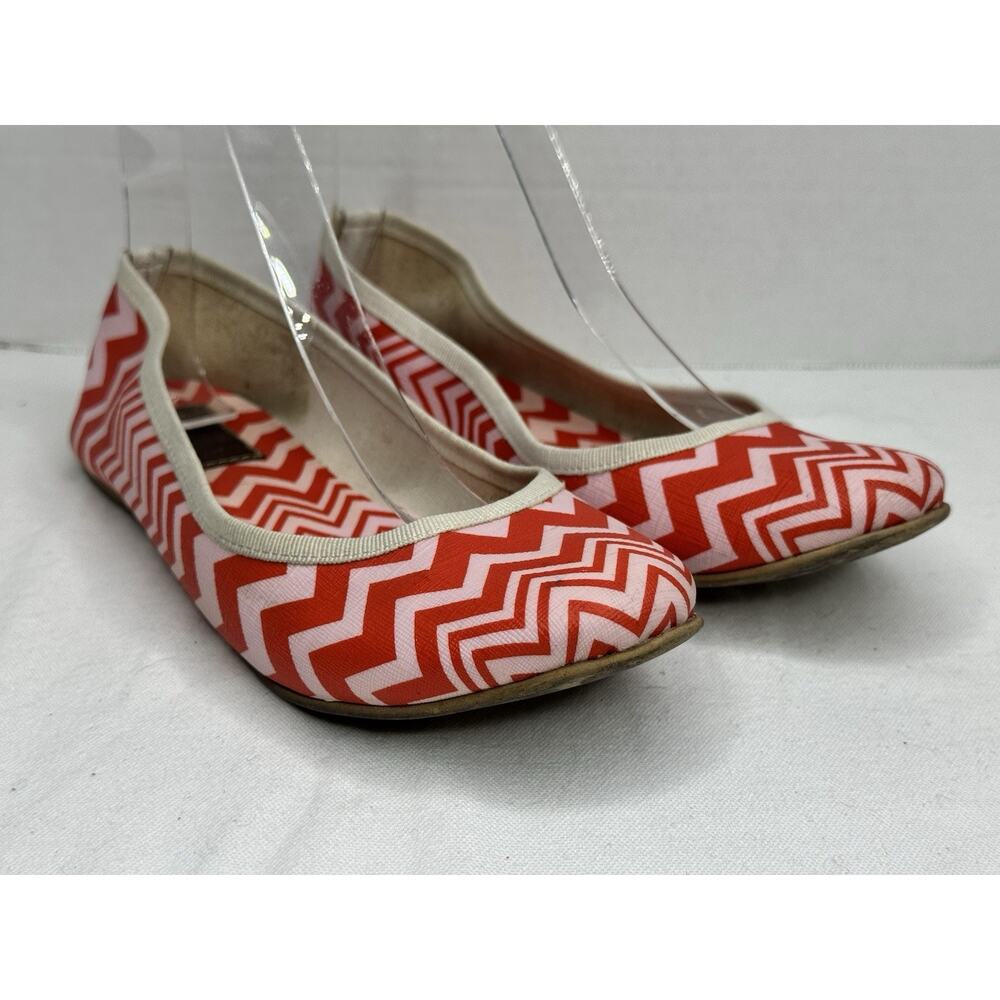 Missoni Flats Red White Size 38 US 8 Ballet Flats Orphan Aid Africa Slip On